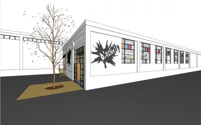 Blackfly beverage co modern office exterior illustration