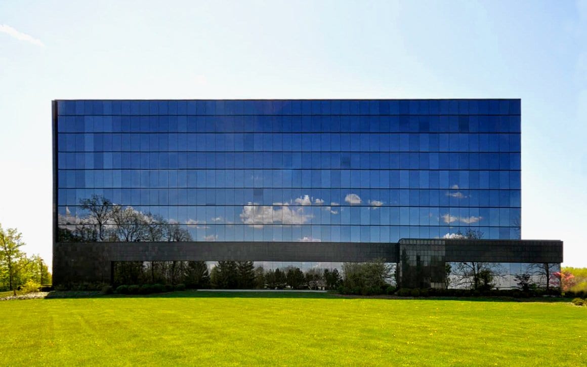 Modern glass office building