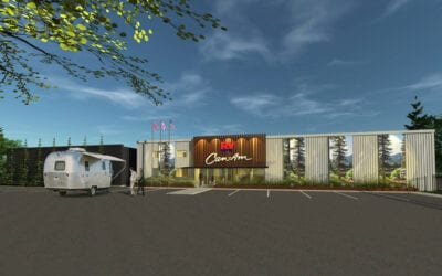 Can-AM RV centre renovation illustration with airstream